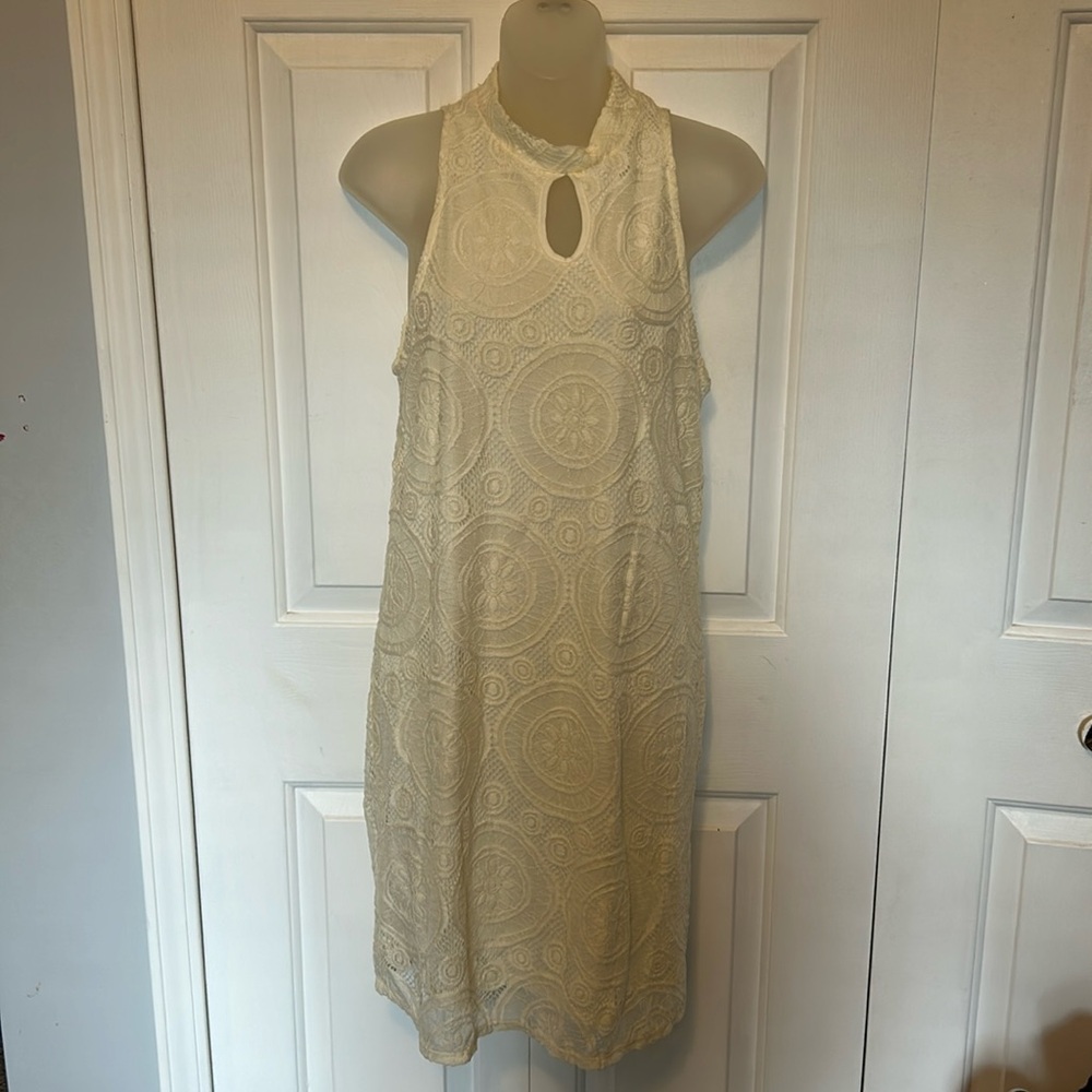 Love Fire Ivory Lace Overlay Dress Sz Large NWT BSC